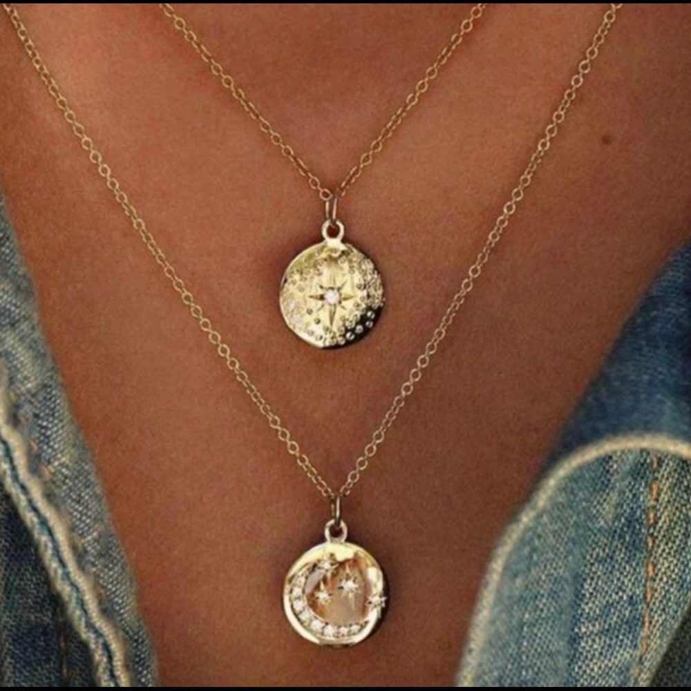 Moon and Stars Pendant Necklace